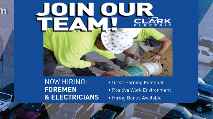 CLARK ELECTRIC IS HIRING – JOIN OUR TEAM